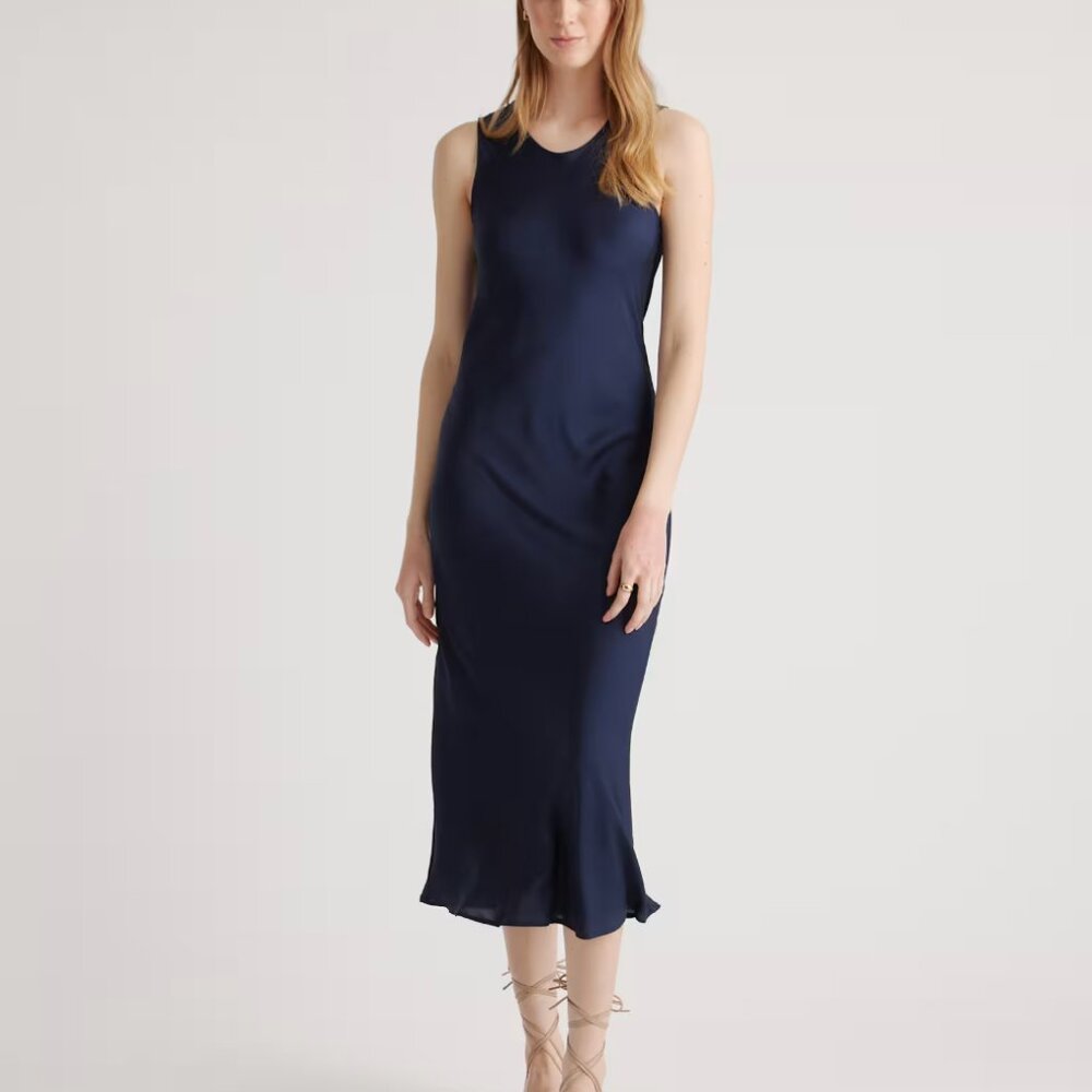 Quince Washable Stretch Silk Tank Midi Dress XS